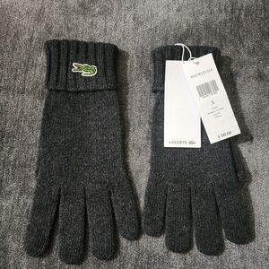 Lacoste Men's Dark Gray Knit Gloves